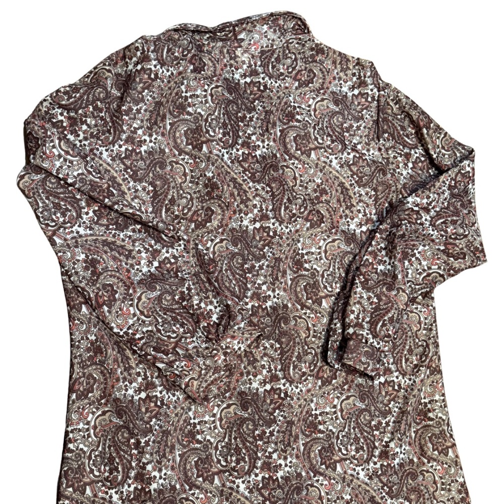Vintage Fire Islander Paisley Blouse Size 16 Long Sleeve Made USA 70s Boho - Picture 4 of 9